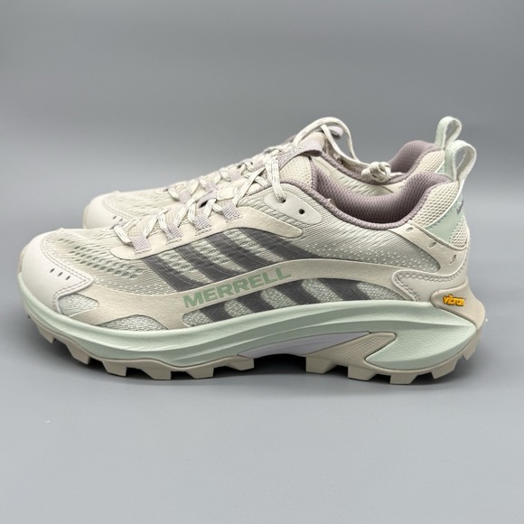 Merrell Moab Speed‎ 2 Women's 9 Greige Trail Running Hiking Shoes Vibram NIB - Picture 3 of 10